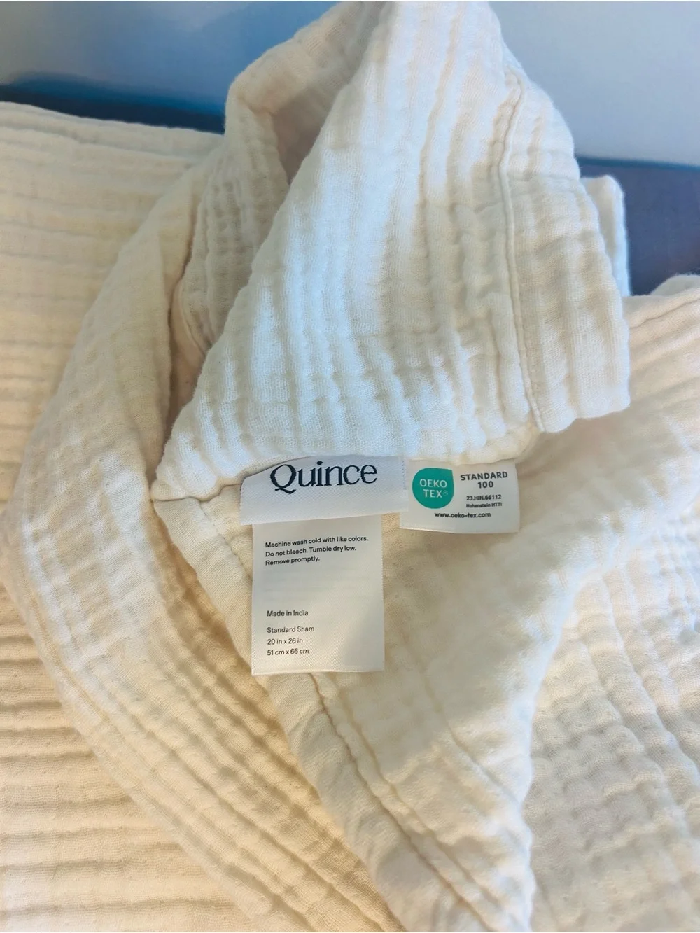NWOT Quince Luxury Organic Cotton Gauze  Sham Set in Undyed!